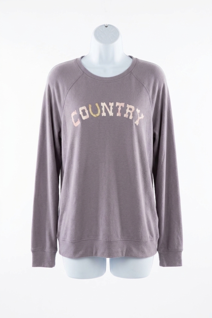 NEW PJ SALVAGE flannels long sleeve top in grey country